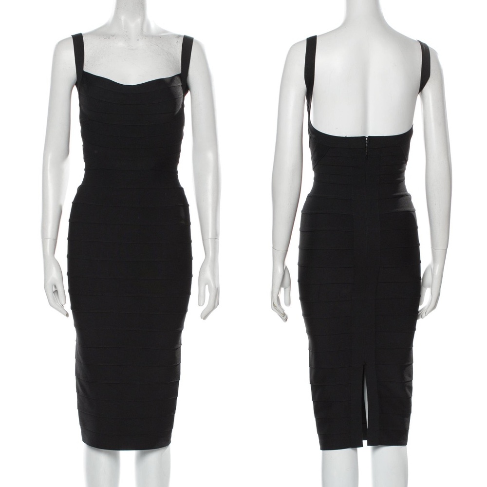 Iconic Vintage Herve Leger Bombshell Marilyn Monroe-Style Bandage Midi Dress, XS - Picture 1 of 6